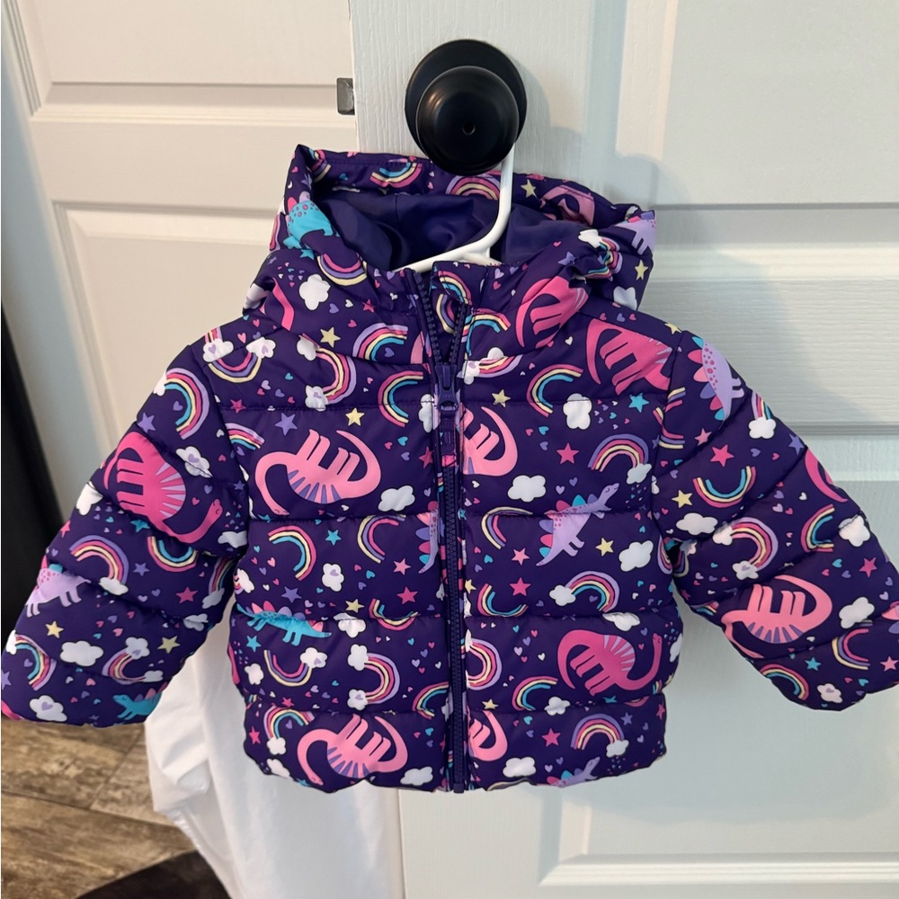 💥The Children’s Place Rainbow & Dinosaur Puffer Jacket - Picture 5 of 5
